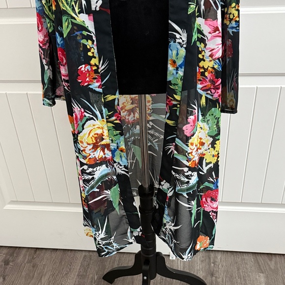 Floral Open-Front Cardigan duster - Picture 3 of 6